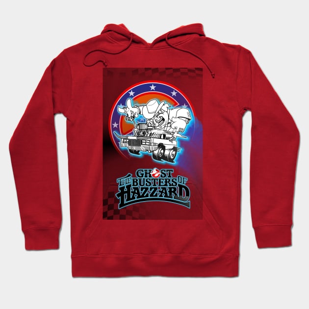 Ghostbusters of Hazzard (Poster) red black Hoodie by BtnkDRMS